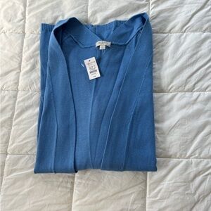 NWT Talbots open cardigan sweater blue size MP